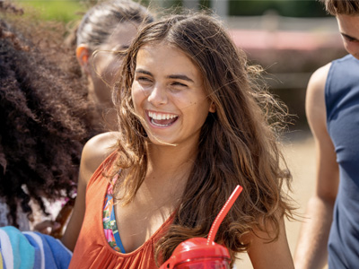 Girl and friends at the park