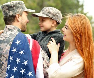 Mom and Military Dad with kid