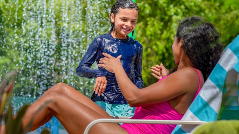 Mom and Son at Cabana